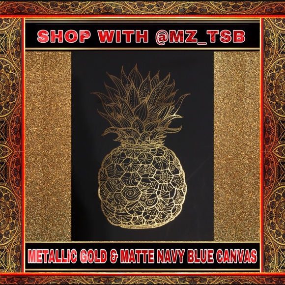 💠 METALLIC GOLD & MATTE NAVY BLUE CANVAS 💠 - Picture 3 of 3